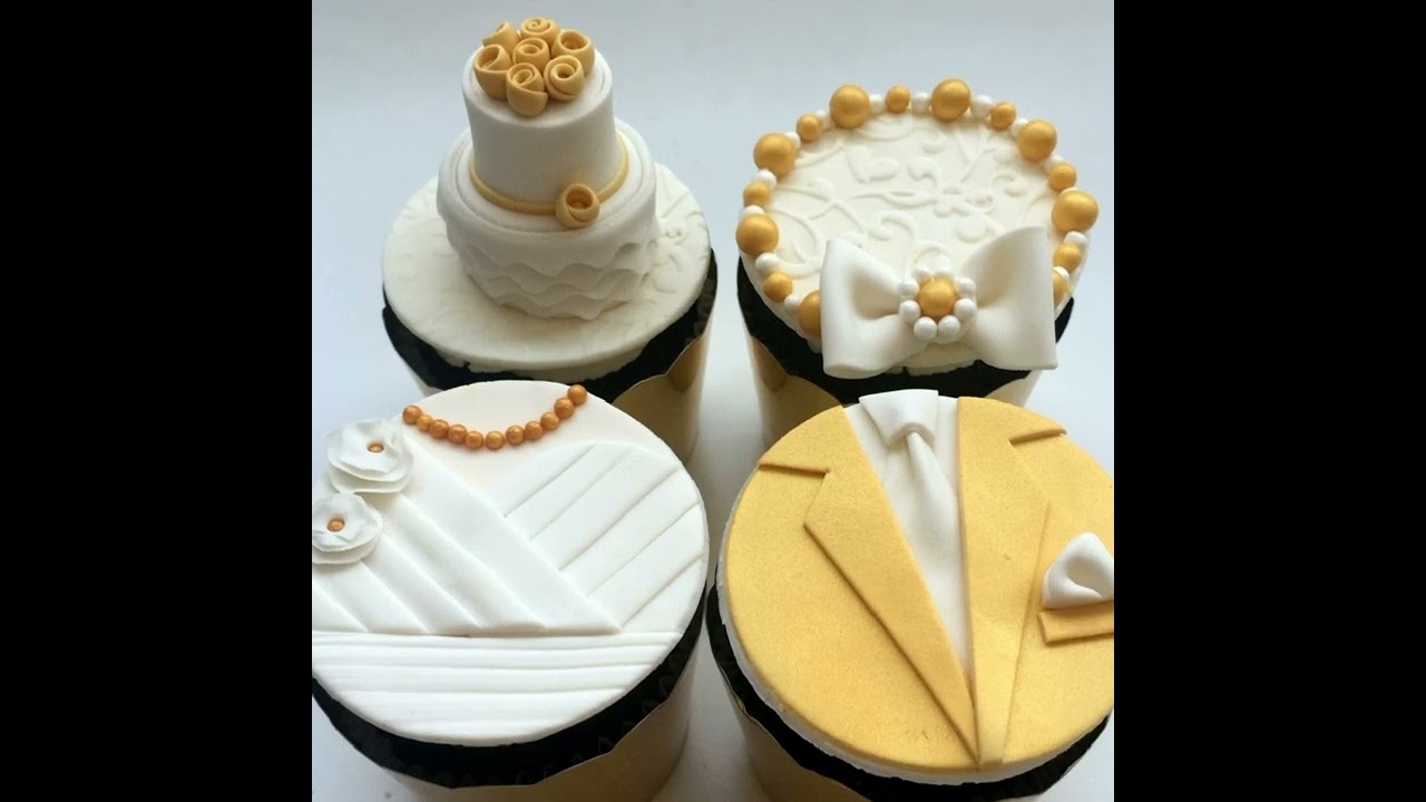 Cups Cake Had Decoration Mr. and Miss. Grooming and a few other people