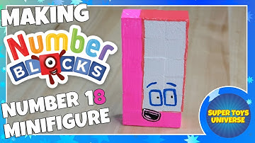 Making Numberblock 18 wooden block minifigure!!