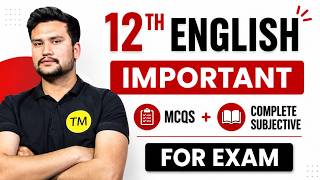 12th English Important MCQs & Complete Subjective 2026 | 100% Exam Preparation
