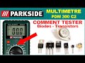 Tester diode transistor avec multimetre voltmetre parkside pdm 300 c2 lidl  electronique multimeter