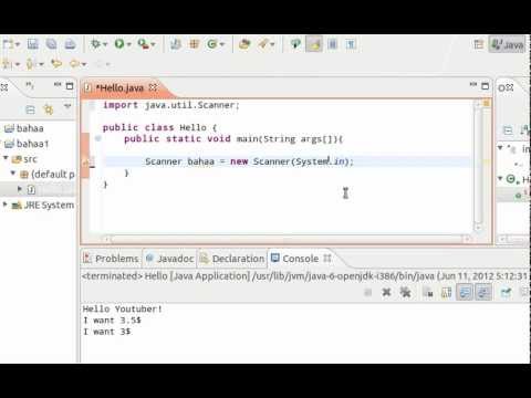 java tutorial - 3 - Getting user input - تعلم البرمجة بلغة جافا - YouTube
