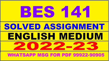 bes 141 solved assignment 2022-23 in english | bes 141 solved assignment 2022-23 | bes 141 2023