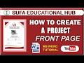Word Me Project Cover Page Kaise Banaye? Easy & Professional Design #frontpagedesign #schoolproject