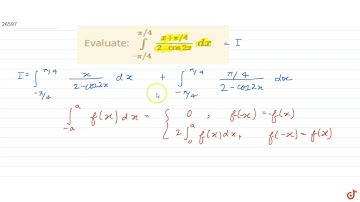 Evaluate: `int_(pi//4)^(pi//4)(x+pi//4)/(2-cos2x)dx`