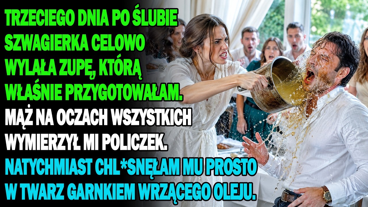 Trzeciego dnia po ślubie oblałam mojego męża wrzącym olejem. Jego krzyk wciąż dzwoni mi w uszach, gdy to piszę. Ale wtedy nie czułam nic — tylko pustkę. Staliśmy w jadalni jego rodziców, a on...
