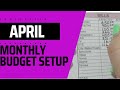 April Monthly Budget Setup