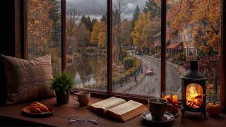 Quran Ambience in Winter | Cozy Room with Lake View, Falling Leaves, Rainy Window & Clouds | No Ads. screenshot 5