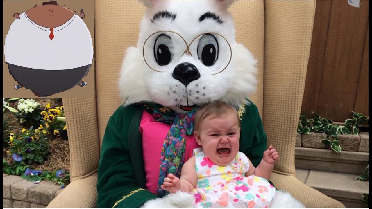 Fart Inflated george reaction Kids Scared Of Easter Bunny