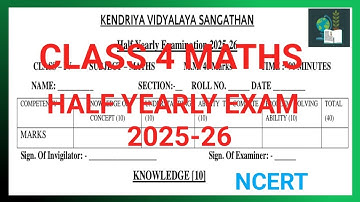 CLASS 4 MATHS |HALF YEARLY EXAM 2025-26 |QUESTION PAPER |SAMPLE PAPER |NCERT