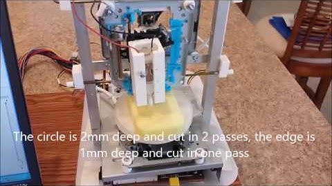 CNC Machine - Built with 3 old CD-ROM Drives - 3D Test