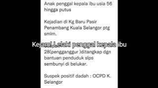 Kejam! Lelaki penggal kepala ibu akibat dadah