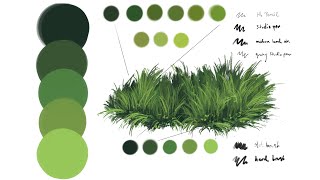 Painting a Grass Bundle on Procreate - Simple Digital Painting Tutorial on Ipad