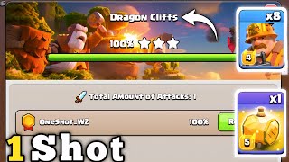 1 Shot Max Level 5 Dragon Cliffs in Clan Capital 