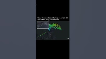 This AI model fully maps a 3d scene #D #ai #funny