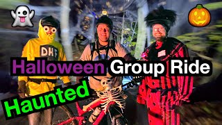 Haunted Halloween MTB Group Ride 👻 Spooky Trails at Night - Hydrocut, Ontario Canada