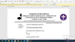 CONTOH SURAT PERMOHONAN BANTUAN DANA PRAMUKA