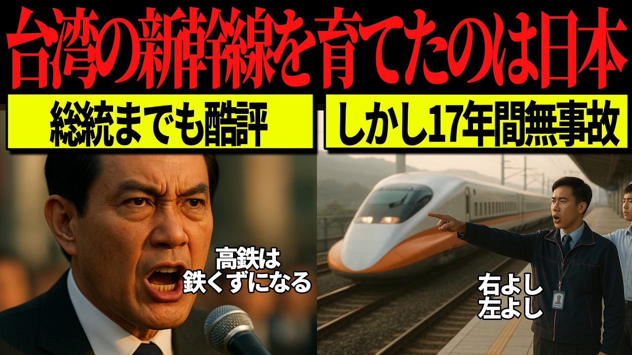 【海外の反応】なぜ台湾は日本の新幹線を選ぶのか？鉄くずになるとまで総統から言われた高雄鉄道の安全を担保したのは日本人！？【新幹線】