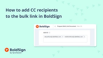 How to Add CC Recipients to the Bulk Link in BoldSign