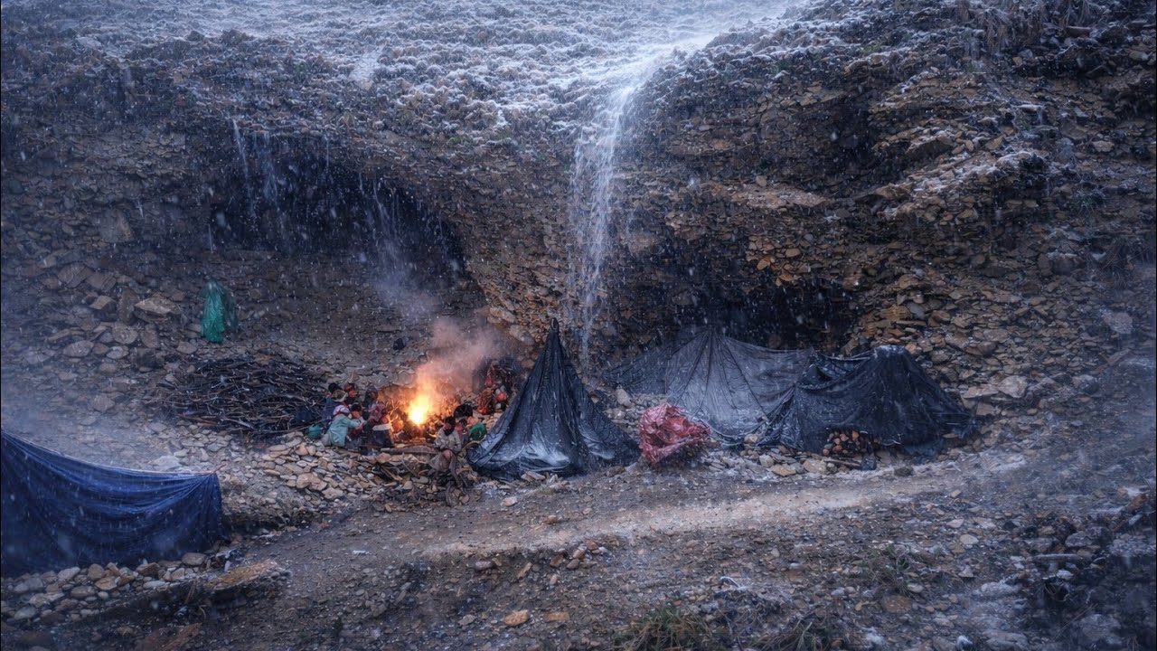 Inside Dolpa’s Coldest Region | A Family’s Real Experience Living in Nature, Caves & Tents🌧️🌧️🌧️