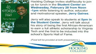 Jerry Gaines Speech @ Hocking College 2/28/2018