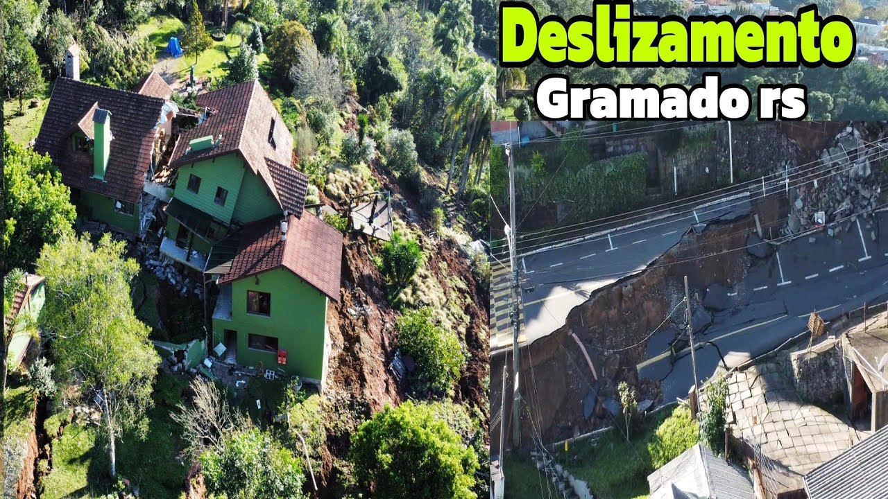 MANSÃO LUXUOSA RACHA AO MEIO NO MUNICÍPIO DE GRAMADO RS com um enorme deslizamento