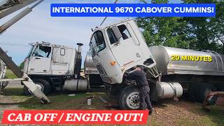 CABOVER CUMMINS L10 ENGINE OUT AND CLEANED IN 20 MINS!