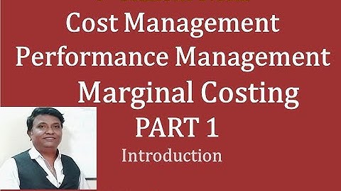 Marginal Costing in Kannada PART 1 - C.M/Performance Management - Introduction (By Srinath Sir)