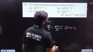 The dimensional formula of latent heat is ..(a) [M0L2T-2]   , (b) [MM0LT-2]   (c) [ ML2T-2]   ......