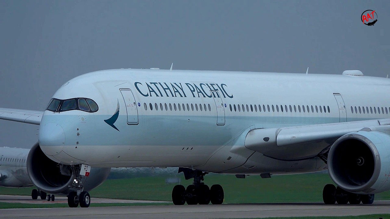 Cathay Pacific off to Hong Kong from Manchester ... 4k