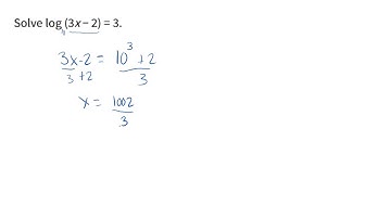 Algebra 2 Solving Logarithmic Equations Review