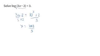 Algebra 2 Solving Logarithmic Equations Review