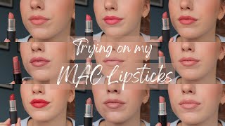 Trying on my MAC Lipsticks 💄 | Powder Kiss, Satin & Matte