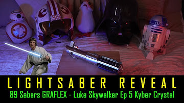 Star Wars  89 Sabers - GRAFLEX Luke Skywalker Ep 7 Kyber Crystal INSIDE FX - Lightsaber Reveal