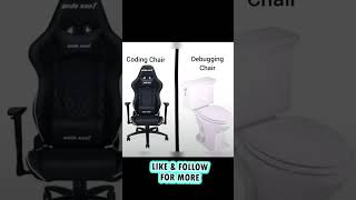 Coding Chair Vs Debugging Chair. #code #computerscience #htmlcss #javascript #100daysofcode  #js