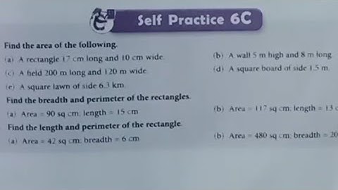 New learning composite mathematics class6 self practice6c | Perimeter and area | Schand math class6