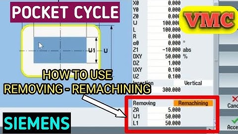 Rectangular Pocket Cycle Removing | Re-machining | Siemens | VMC