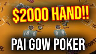 MASSIVE BETS ON PAI GOW POKER!! EPIC $2000 HAND!! WHAT A RUN!! @renotahoe #ad