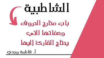 شرح الشاطبية | باب مخارج الحروف وصفاتها التي يحتاج القارئ إليها | فاطمة وجدي