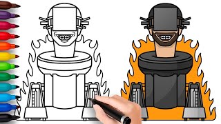 Как Нарисовать Огнедышащего Скибиди Туалета