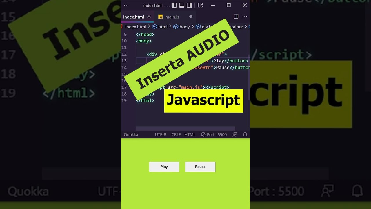 APRENDE a reproducir AUDIO 🔊 en tu página web usando JAVASCRIPT - # ...