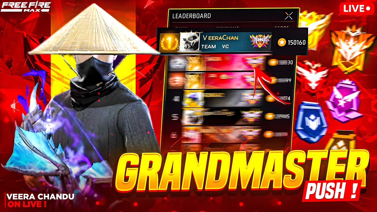🔴Day"17" Grandmaster Lobby Live Rank Push Free Fire Telugu ...