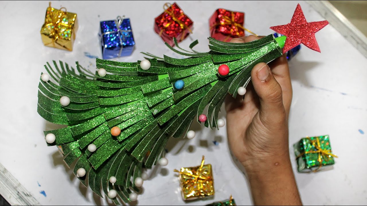 How to make CHIRSTMAS TREE at home , Christmas tree decoration - YouTube