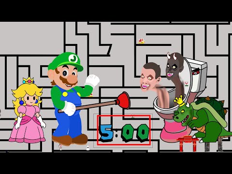 5 Minute Timer [SUPER MARIO MAZE] | Luigi rescue Peach princess | SUPPER MAIRO GAME
