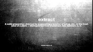 What does extract mean