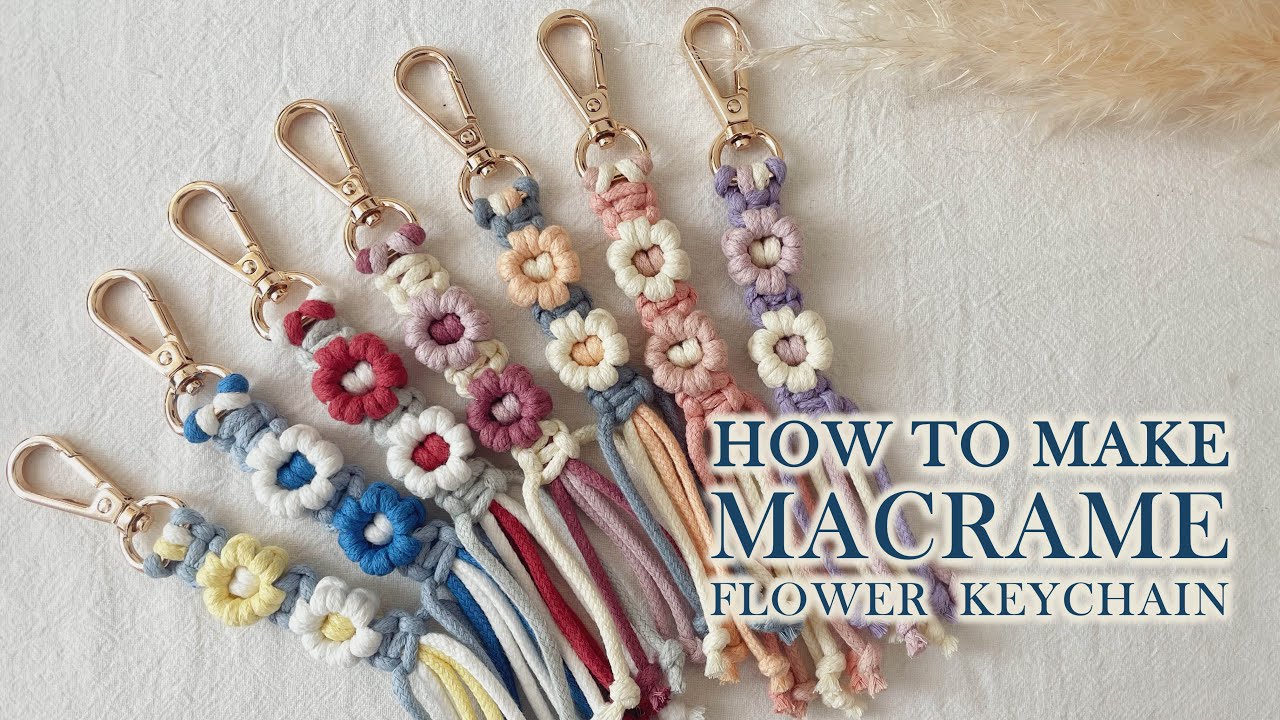 DIY Tutorial | DIY VLOG 011 Macrame Flower Keychain - YouTube