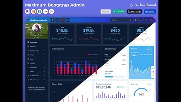 Bootstrap Admin Web App Templates Dashboard with RTL Dark Theme
