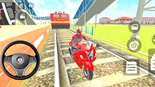 🔥 SPIDER-MAN - BIKE vs CRAZY TRAIN! 🚂🏍️ | Superhero - Bike - Racing Game for Kids screenshot 2
