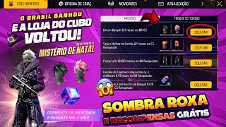 AGORA SIM!! PEGUE OS PRÊMIOS GRÁTIS, SOMBRA ROXA E CALÇA ANGELICAL, EVENTO DE NATAL 2025 - FREE FIRE