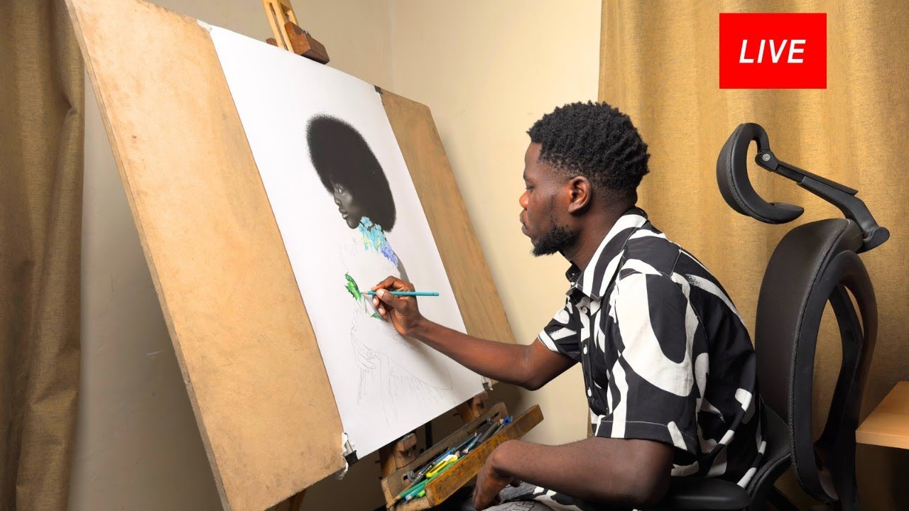 kevi_artz LIVE - Drawing with charcoals