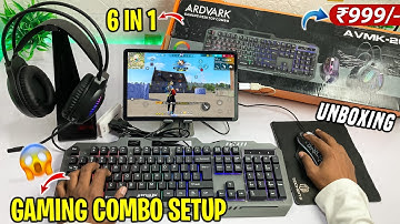₹999/- Cheapest Full Gaming Setup Build for Mobile. Keyboard mouse headphone OTG USB hub Combo Setup